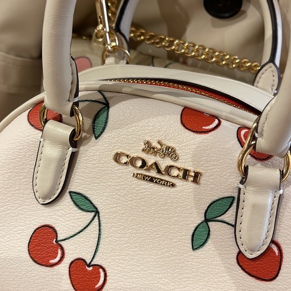 Coach Sydney Satchel With Heart Cherry Print
COLOR:
Gold/Chalk Multi
NWT - Picture 13 of 16